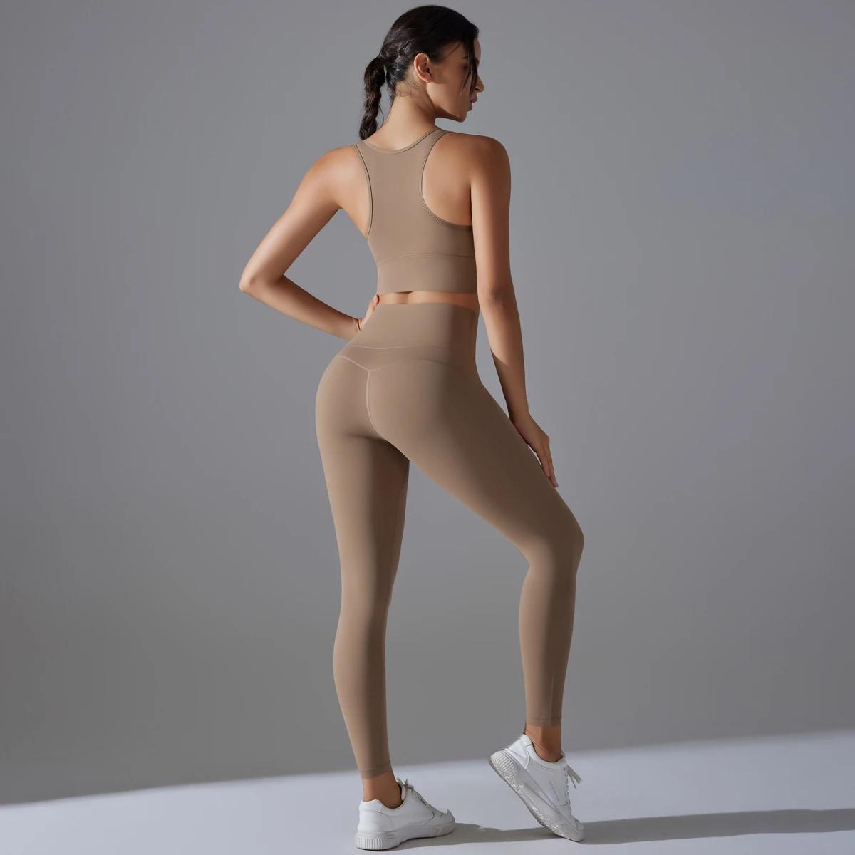 Ensemble de Yoga survêtement femme Fitness haut court antichoc soutiens-gorge de sport Yoga Gym pant