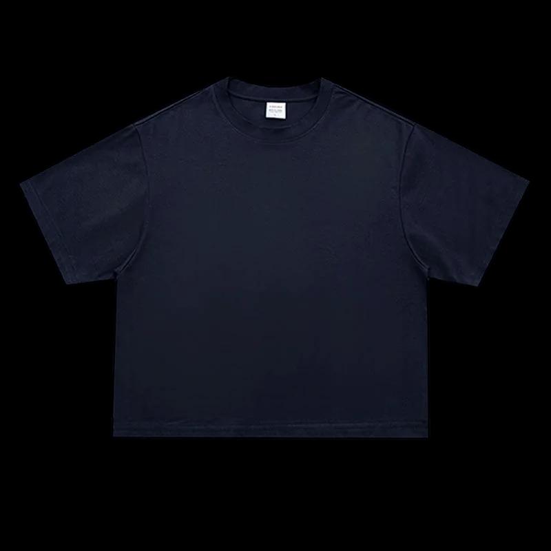 T-shirts de course à manches courtes à col rond et coupe ample pour hommes, 240 GSM, 100 % coton, T-
