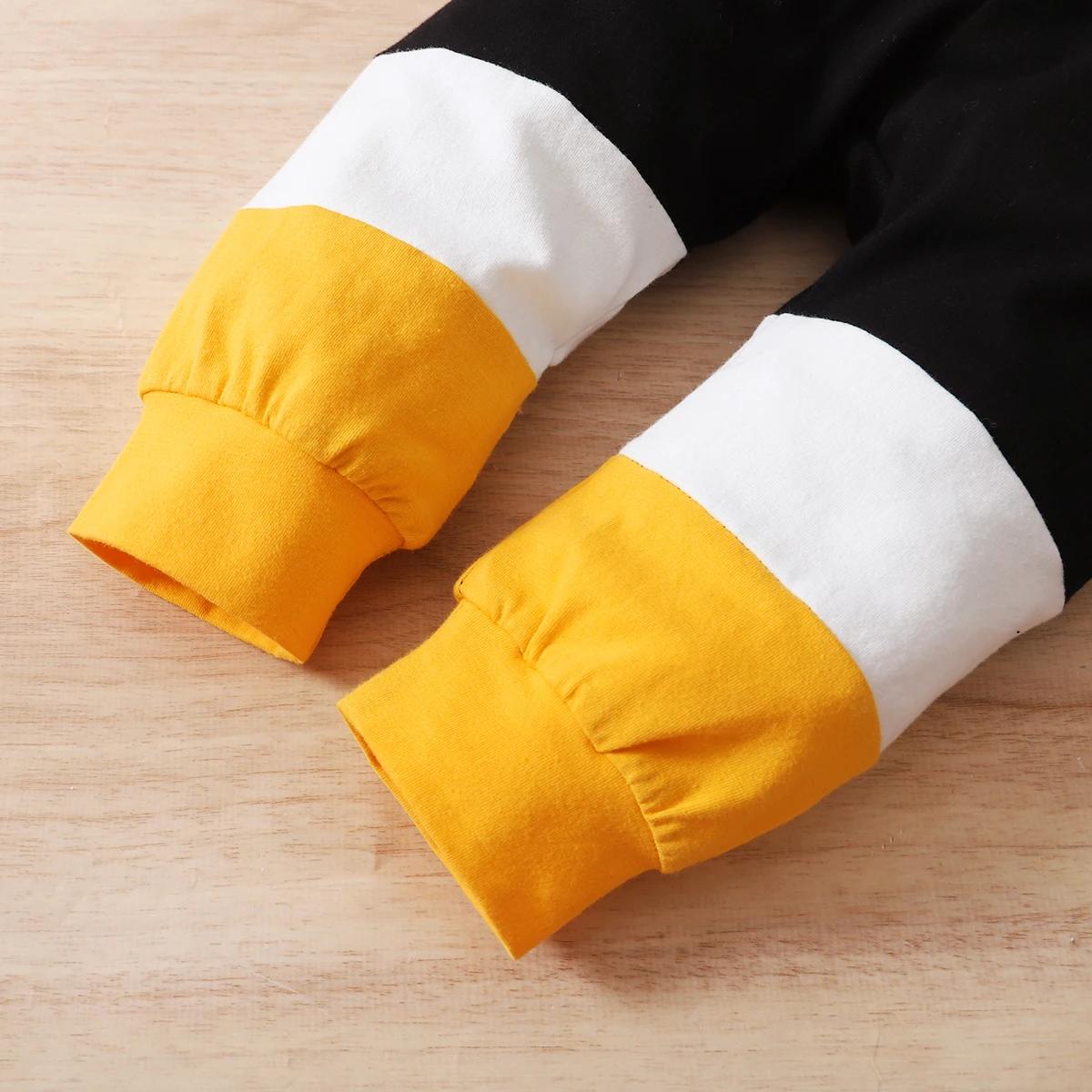 Ensemble de sport à manches longues et pantalon pour bébé, col rond, bloc de documents, 0-24 mois, a