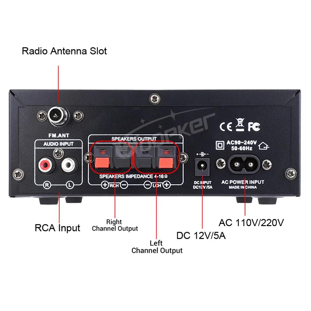 Woopker AK45 amplificateur numérique HiFi puissance maximale 90Wx2 canaux 2.0 Bluetooth Surround son