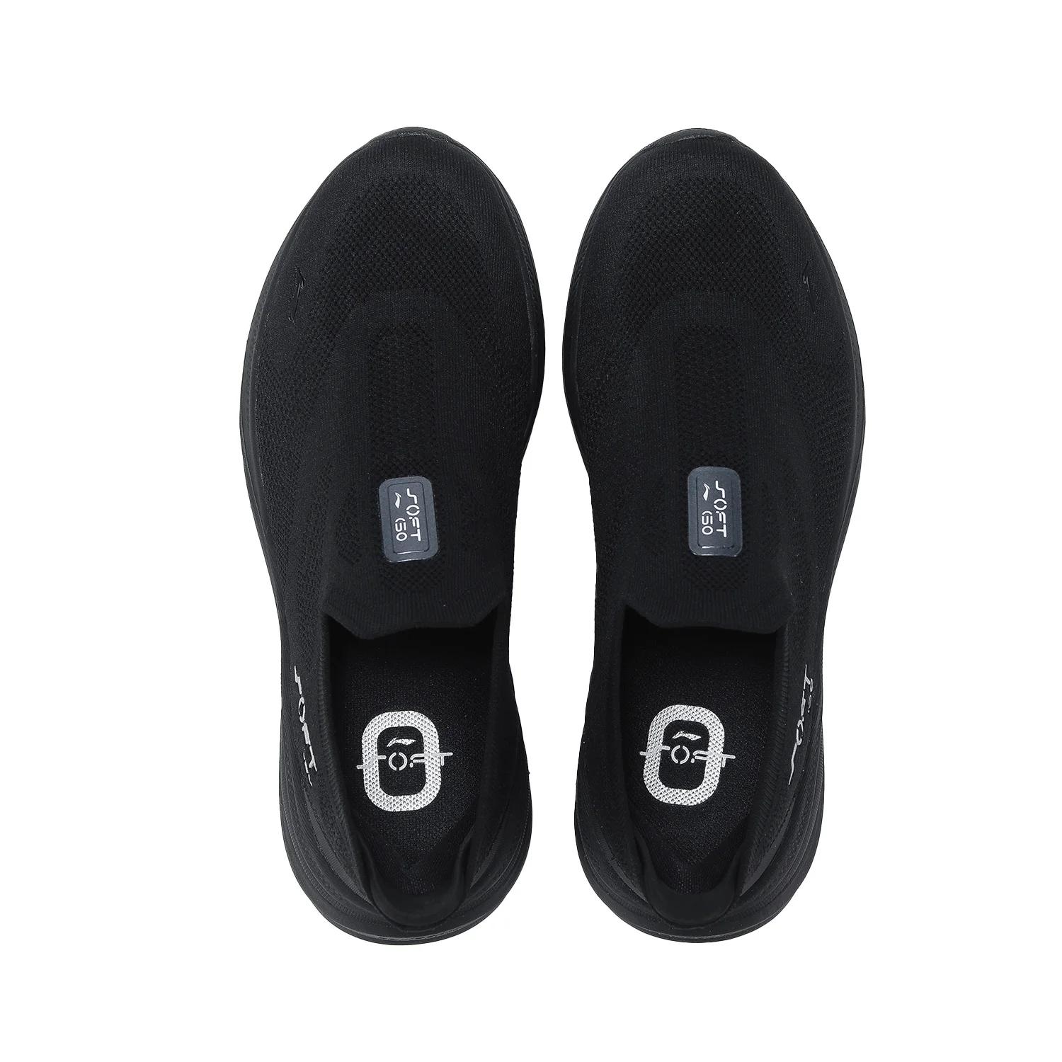 Li-Ning Chaussures de marche décontractées en tricot SOFT GO 2 pour hommes, confortables et stables,