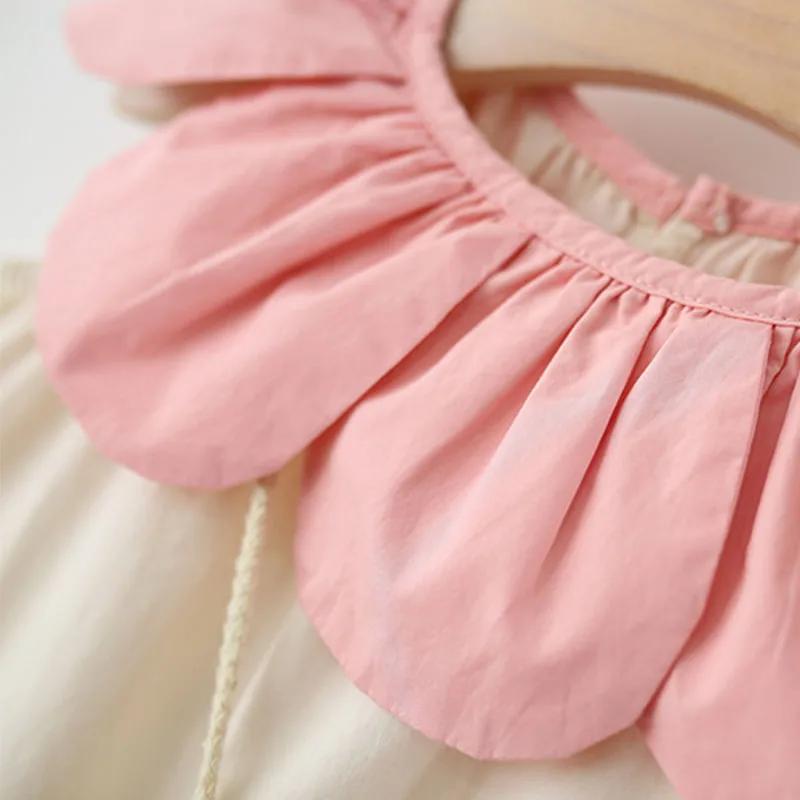 Ensemble de vêtements d'été pour filles, 2 pièces, coréen, mignon, col de poupée à fleurs, sans manc