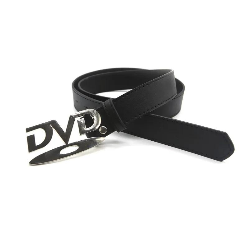 Ceinture unisexe à boucle DVD au design nostalgique, pour hommes et femmes, idéale pour les jeans, p