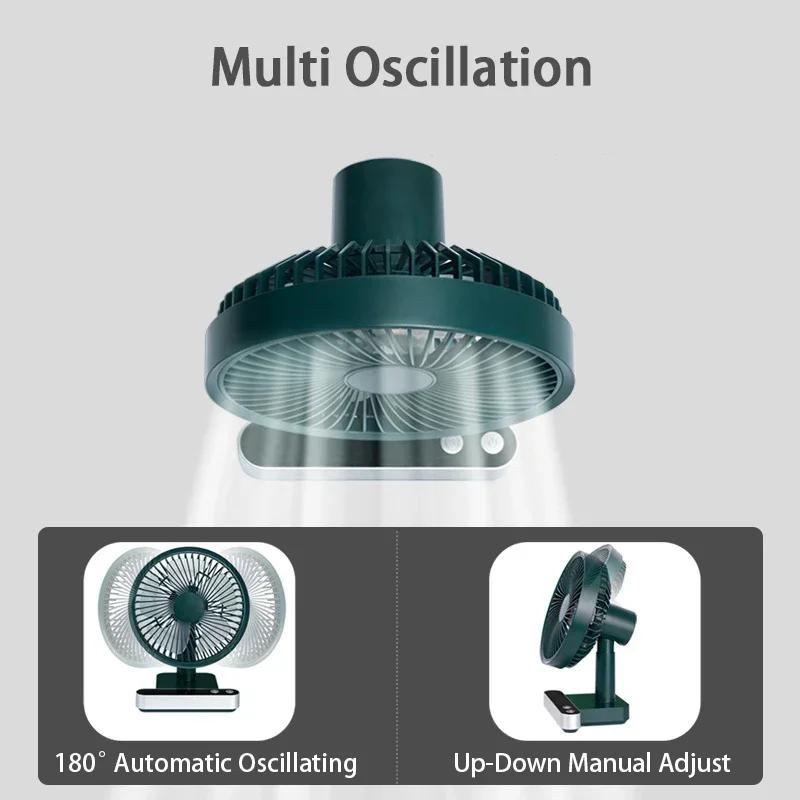 Ventilateur de bureau oscillant Rechargeable USB, 4 réglages de vitesse, Mini ventilateur de refroid