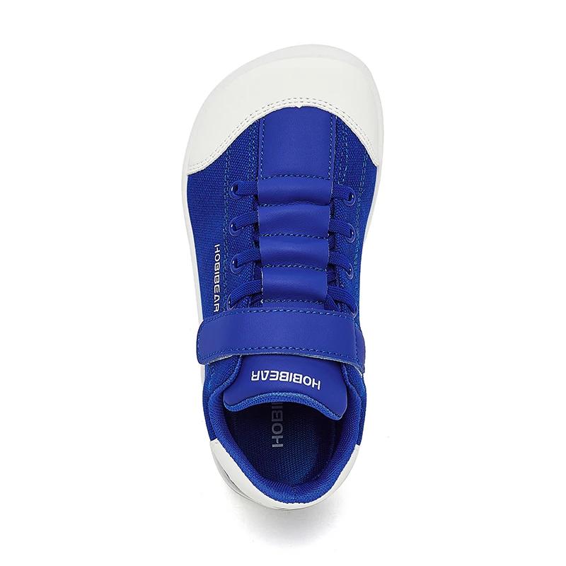 HOBIBEAR enfants chaussures pieds nus bout large zéro chute marche minimaliste Sneaker en cuir artif