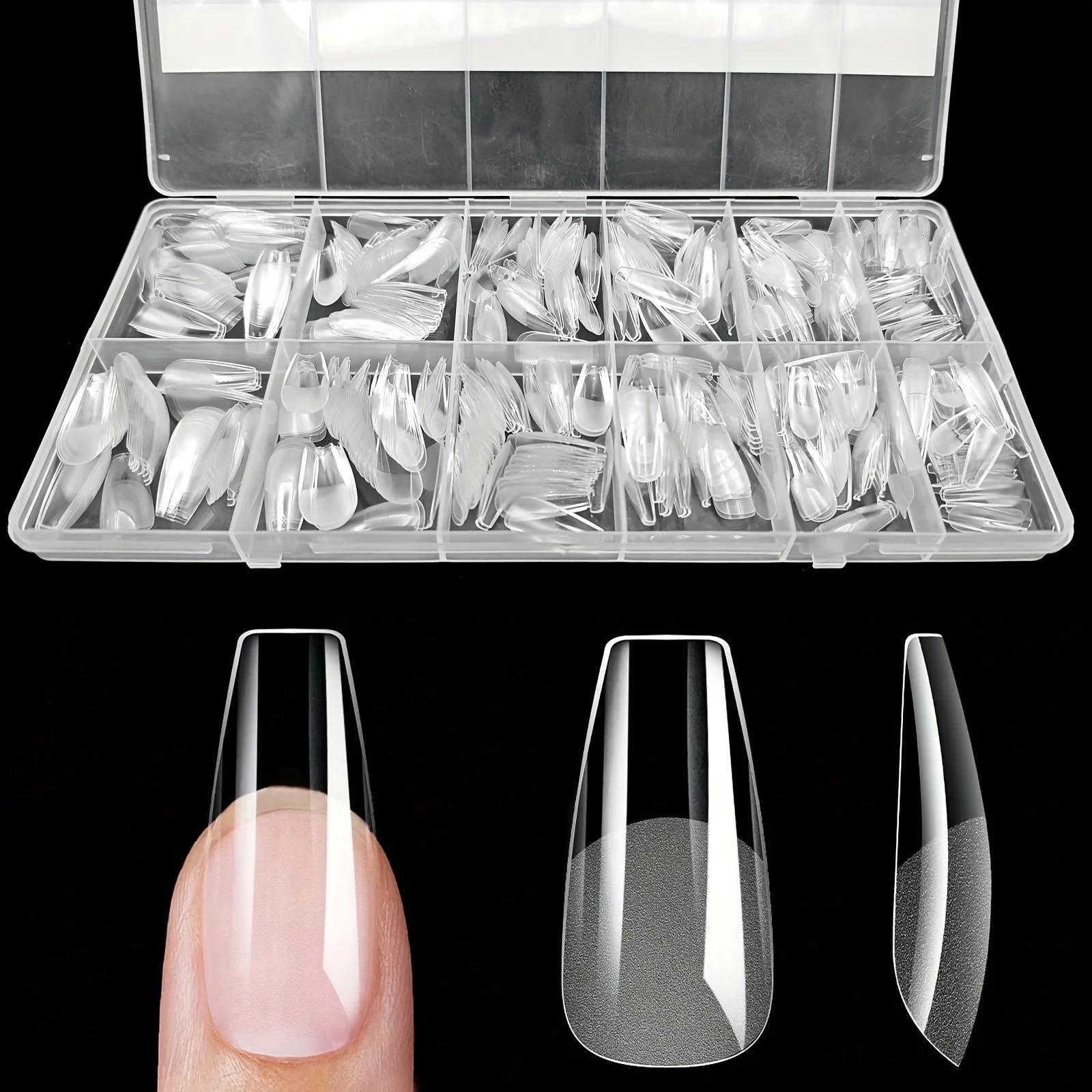 600 pièces faux ongles conseils finition Semi-mat amande cercueil français Stiletto formes carrées o
