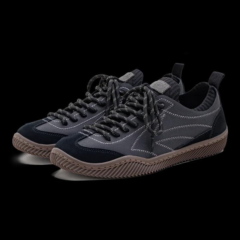 Maden rétro noir Patchwork allemand formateurs chaussures une pièce tricot chaussette baskets à lace