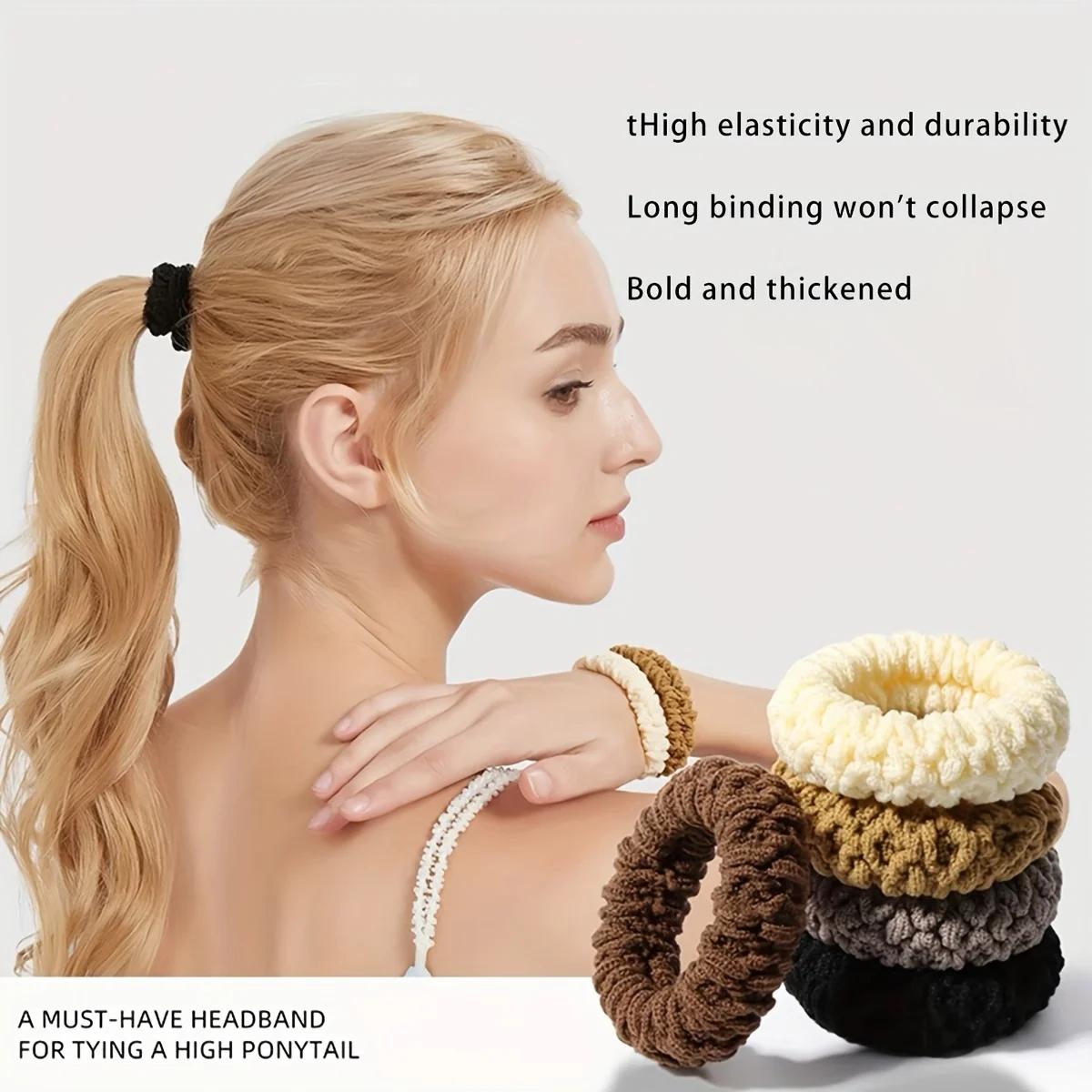 10 pièces d'attaches de cheveux larges et épaisses améliorées, à la mode pour queues de cheval et ch