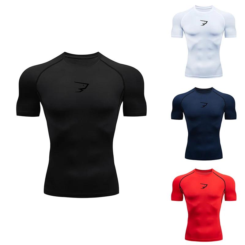 T-shirt de compression à manches courtes pour homme, idéal pour la course, le sport, la gym, le fitn