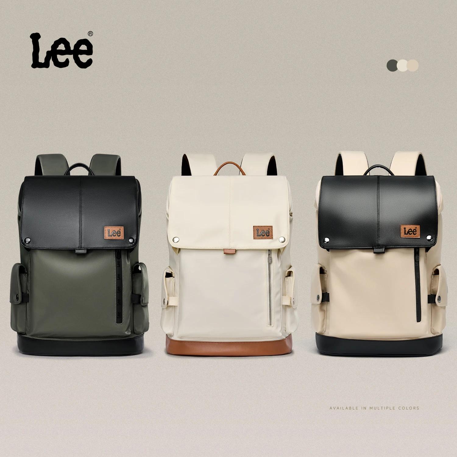 LEE nouveau Style coréen sac à dos en cuir à rabat femmes hommes grande capacité affaires banlieue v