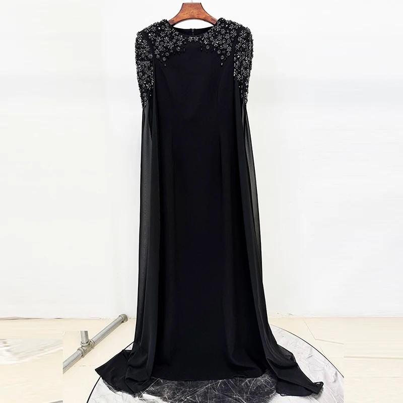 HIGH STREET Nouvelle Collection 2026 Robe de Soirée Longue Maxi pour Femme à Manches Longues Ornée d