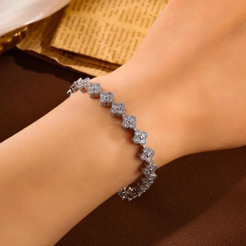 ZAKOL – bracelets coréens à fleurs en Zircon coloré aléatoire pour femmes, bijoux Dopamine pour fill