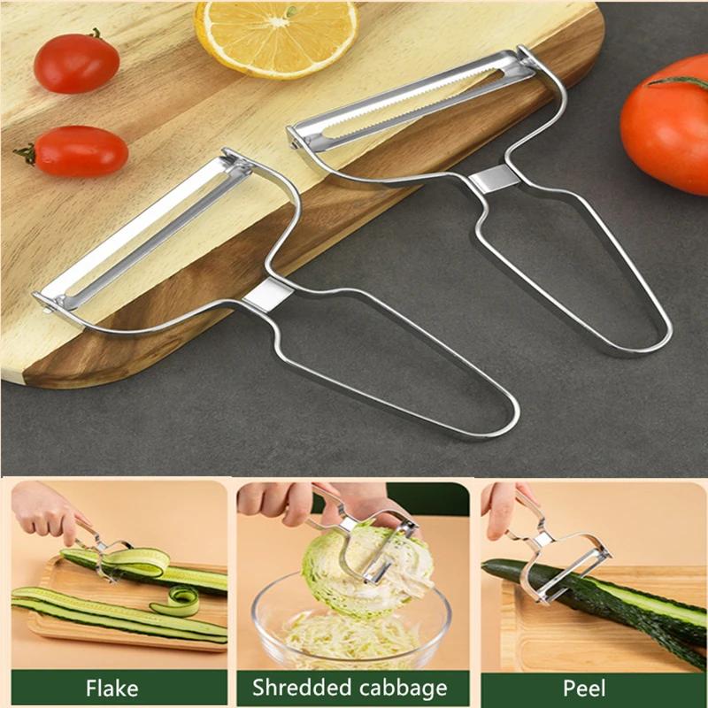 Éplucheur de légumes et de fruits, couteau en acier inoxydable, râpes à chou, trancheur de pommes de