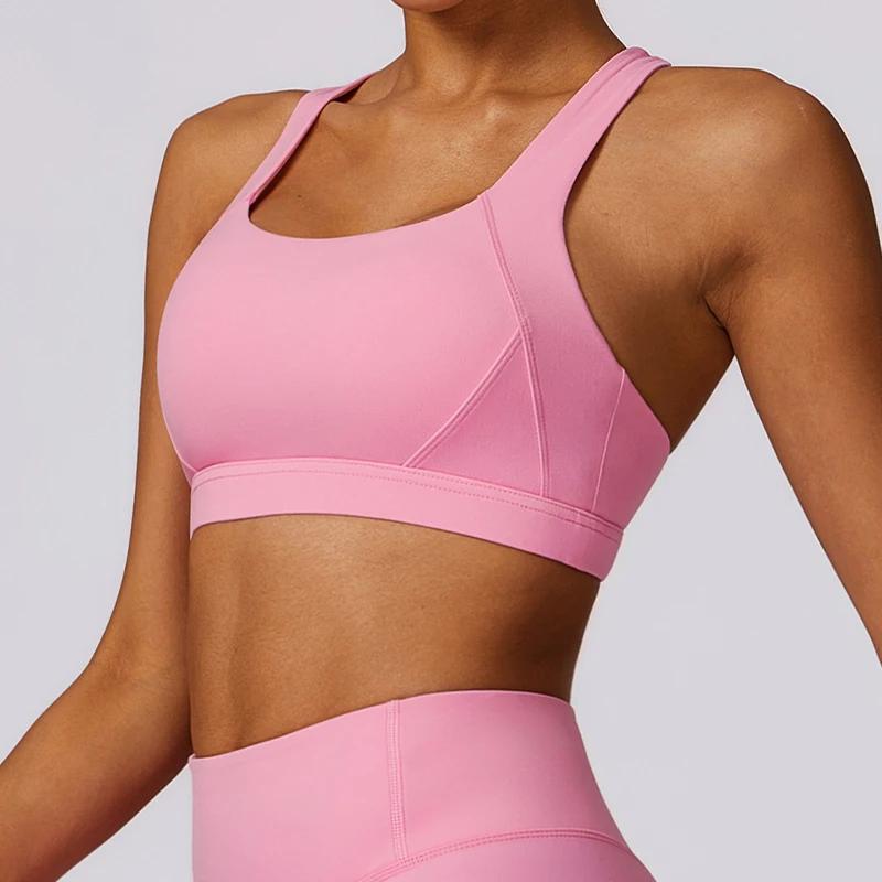 Hearuisavy séchage rapide dos nu vêtements de Yoga gilet de course femmes brassière d'entraînement F