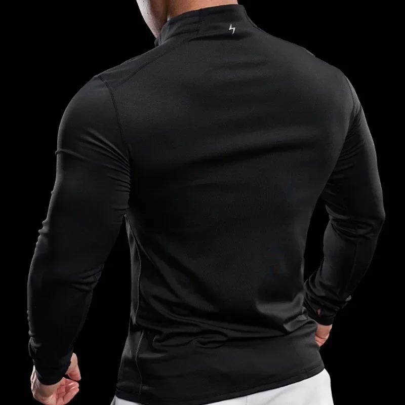 Veste de sport zippée à manches longues pour hommes, Économie de haute qualité, vaccage rapide, Gym,