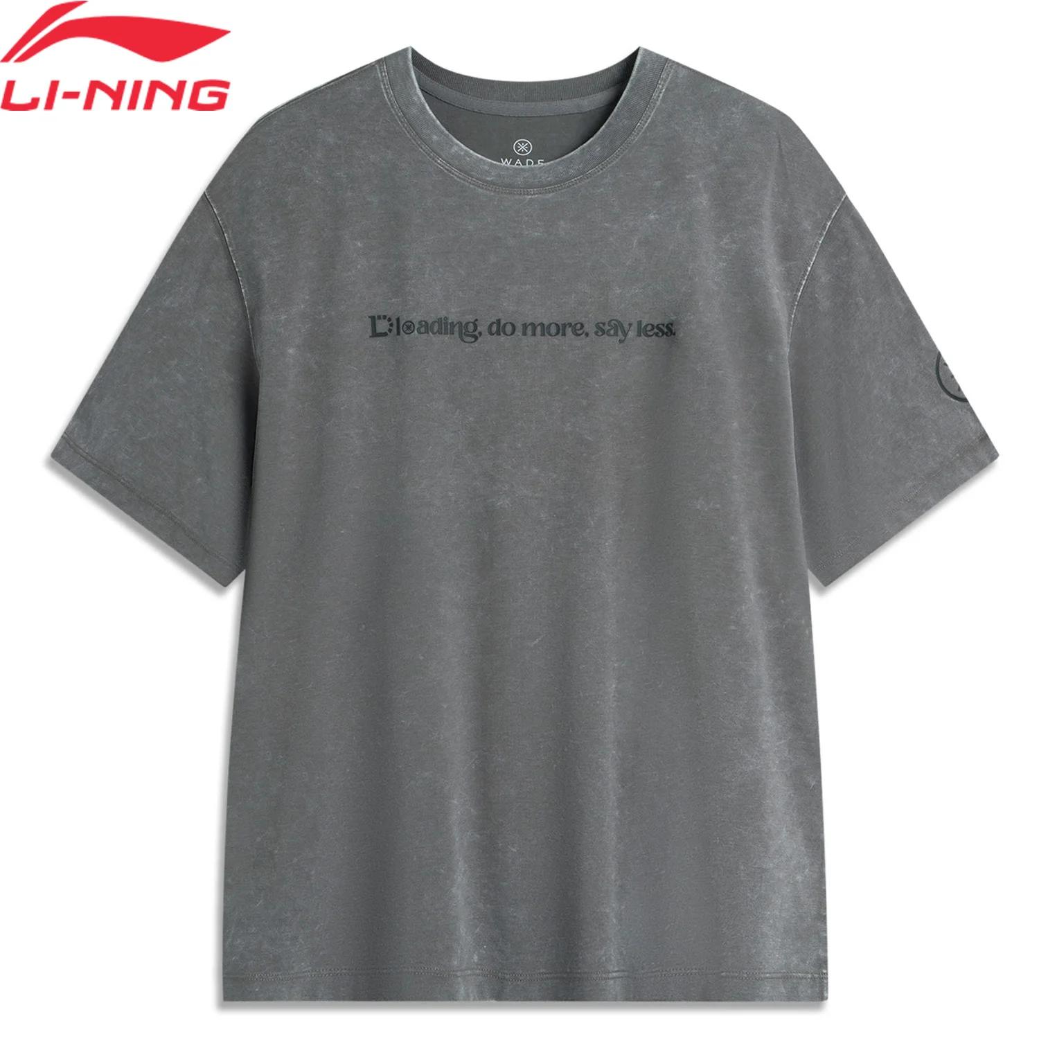 Li-Ning T-shirt de sport Wade pour hommes, 51% coton, 35% polyester, 14% viscose, décontracté, à man