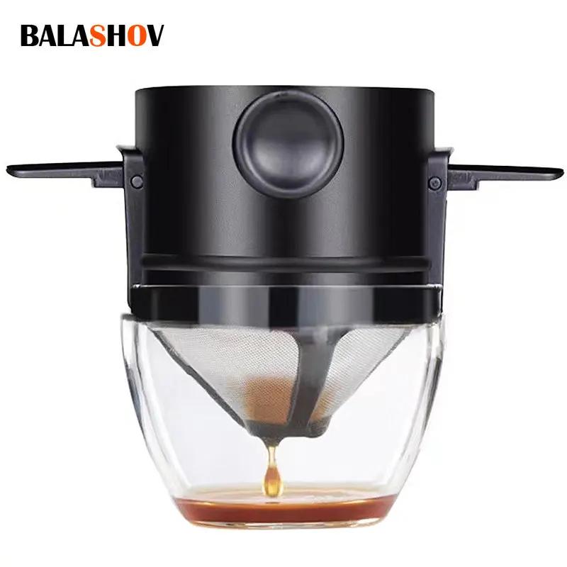 Filtre à café Portable, entonnoir réutilisable, infuseur à thé, goutte-à-goutte en acier inoxydable,