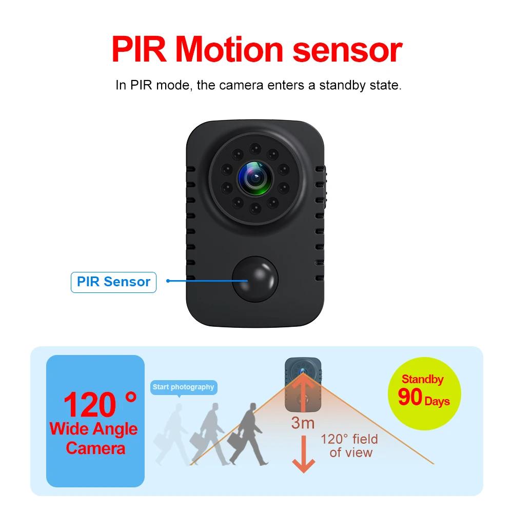 Mini caméra corporelle 1080P Full HD, sécurité intelligente, poche, Vision nocturne, détection de mo