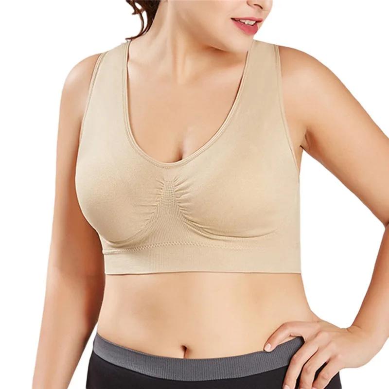Grand soutien-gorge de sport monocouche sans coussinet pour femmes, haut de Yoga, course à pied, Fit