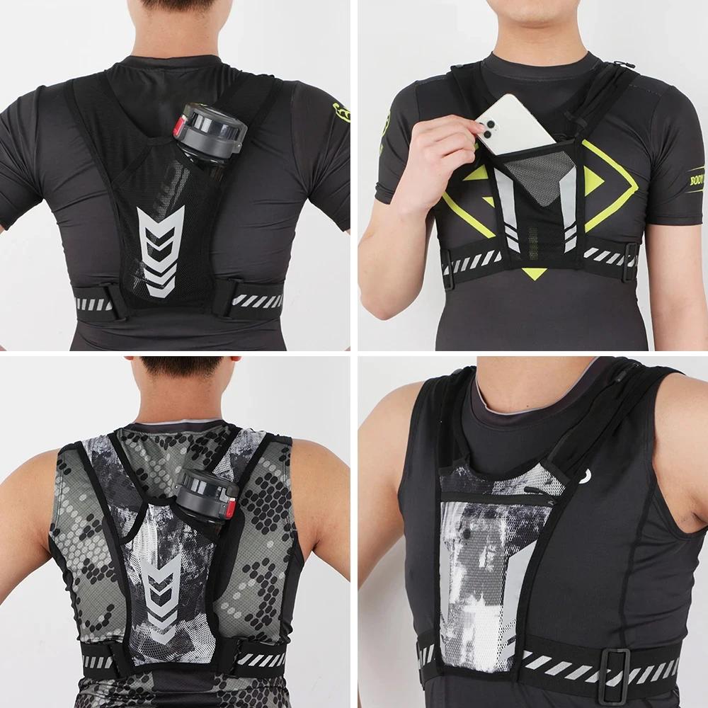 Gilet de course réfléchissant avec support pour téléphone et poche pour clés | Sangle réglable pou