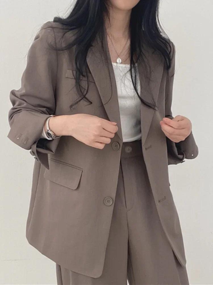 Nouveauté Printemps-Automne : Ensembles 2 Pièces Femme Style Coréen – Pantalon et Veste Élégante pou