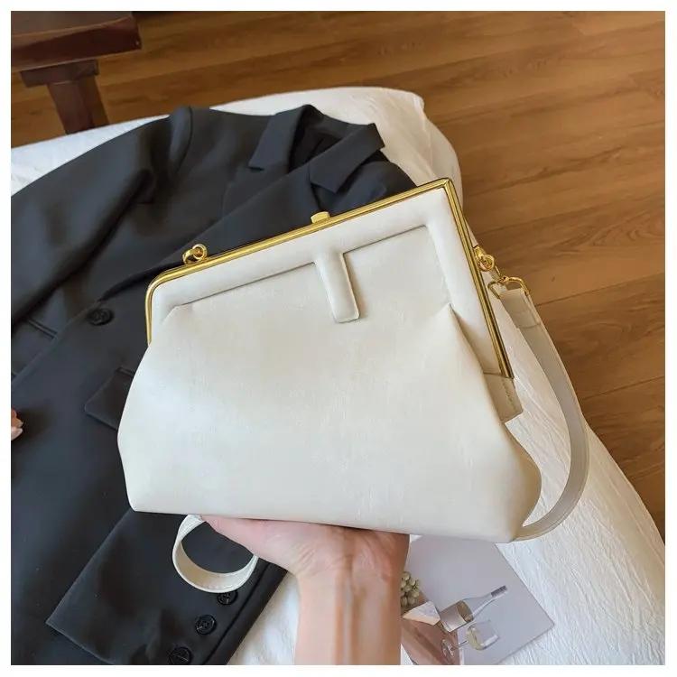Sacs à couches tendance et élégants de couleur unie pour femmes, sac à bandoulière minimaliste haut