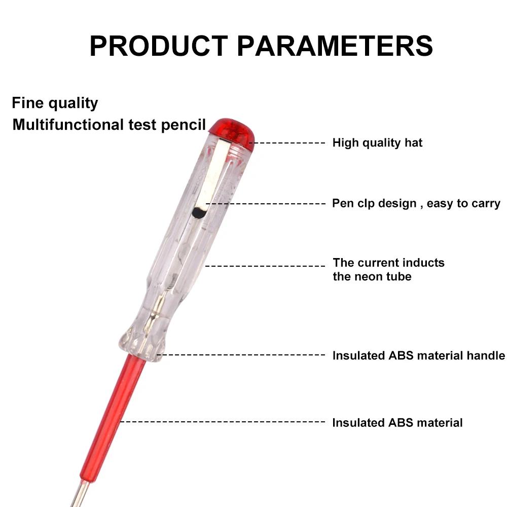 Stylo de test portable sans contact, tournevis plat, outil à main électrique, testeur de tension LED