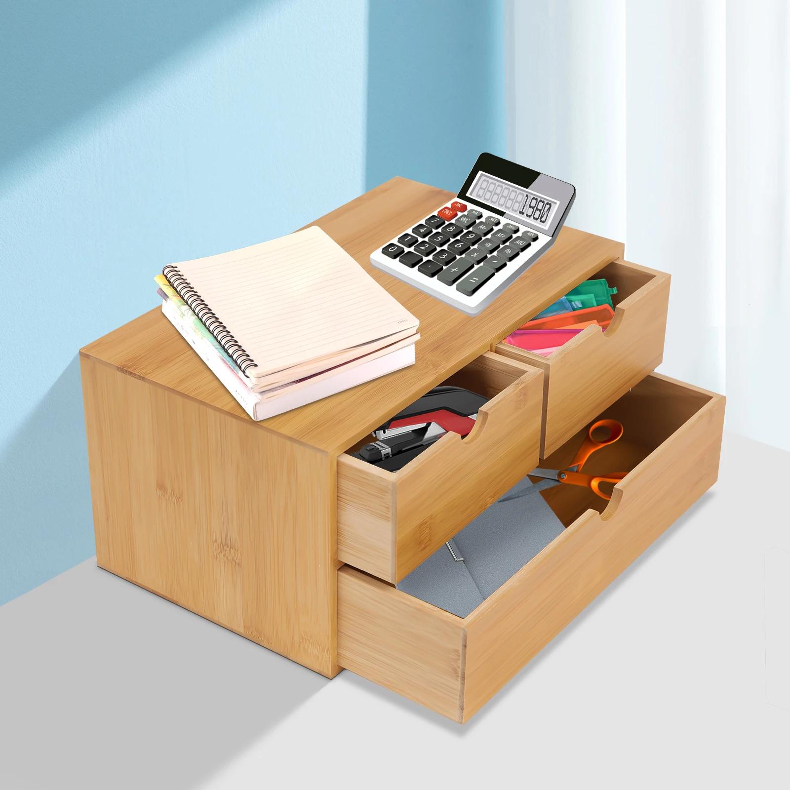 Evalu-brittop-Mini Bureau en Bambou, Boîte de Rangement MELStorage w/ 3 Brocommuniste de proximité