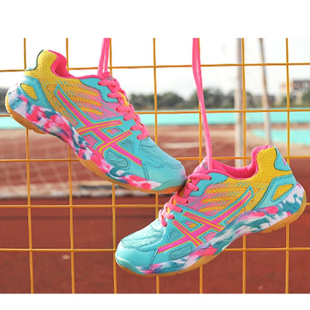 LEFUS-Chaussures de badminton professionnelles coordonnantes pour hommes, chaussures de sport respir