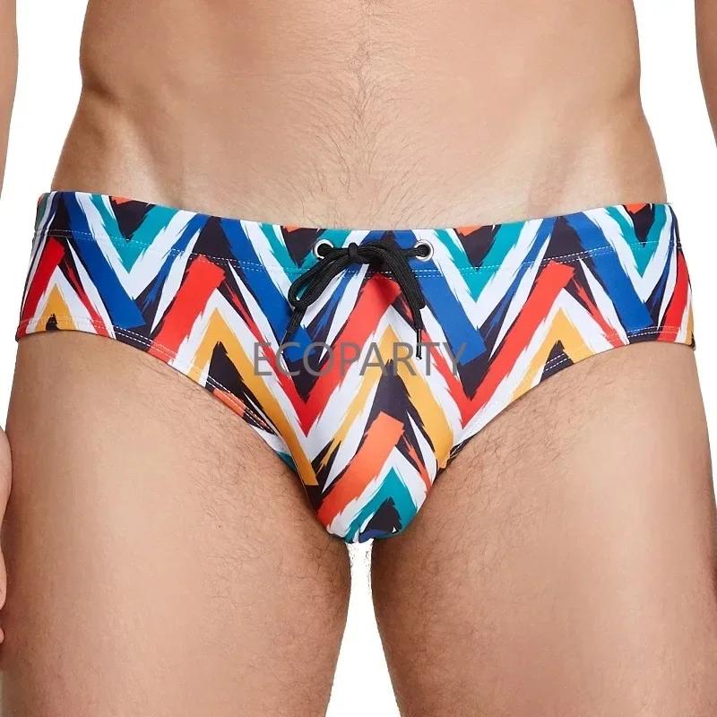 Short de surf imprimé géométrique pour hommes, maillot de bain masculin, vêtements de surf, maillots