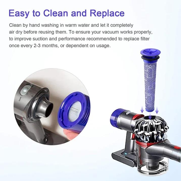 Kit de pré-filtre + post-filtre HEPA pour aspirateur Dyson V7 V8, accessoires de remplacement pour p