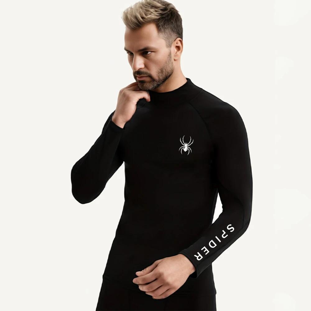 T-shirt moulant manches longues hommes - Maillot corps compression fitness sport