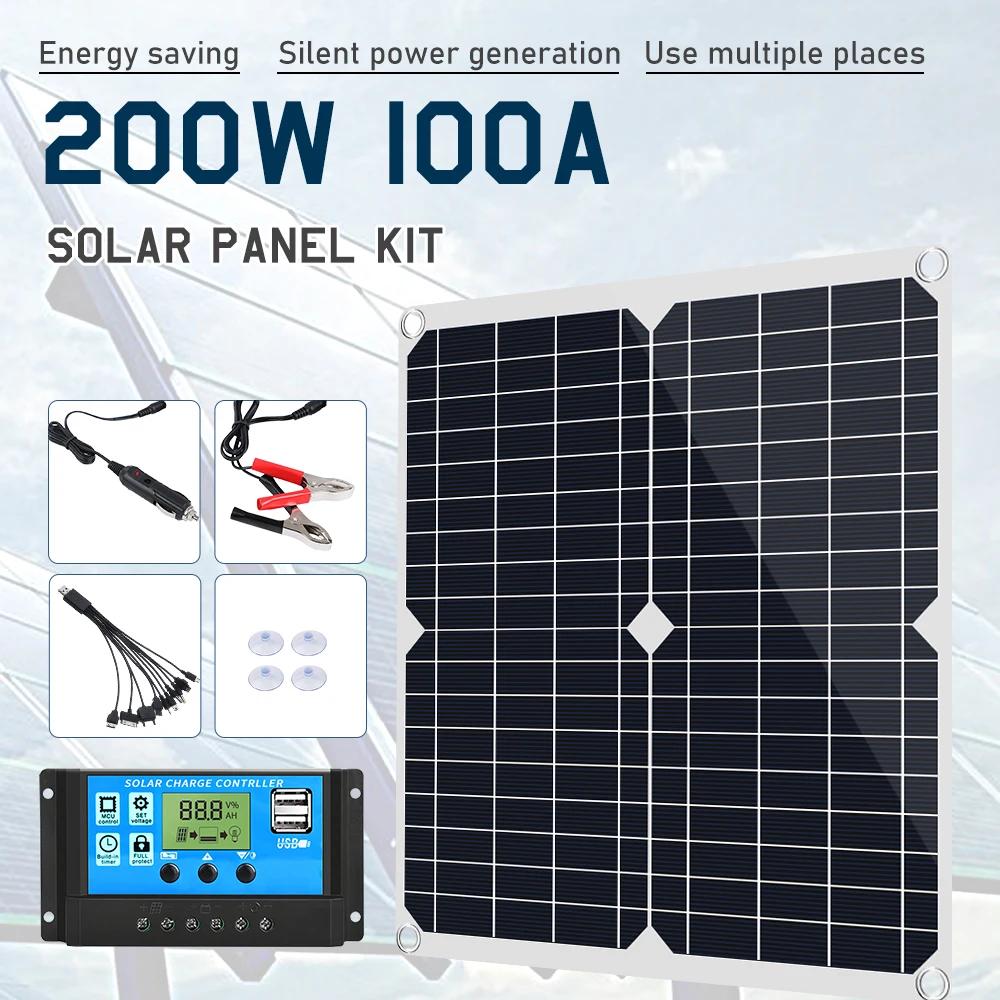 Kit de panneau solaire flexible, contrôleur de chargeur injuste de batterie, système d'éclairage dom