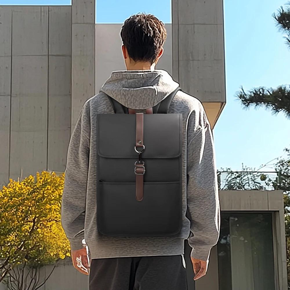HK classique affaires sac à dos pour hommes décontracté 15.6 pouces pochette d'ordinateur avec USB é