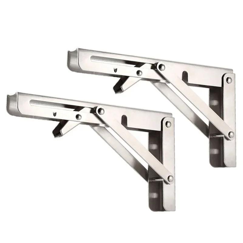 Support d'étagère d'angle pliant triangulaire, 2 pièces, support d'étagère pliable robuste en acier