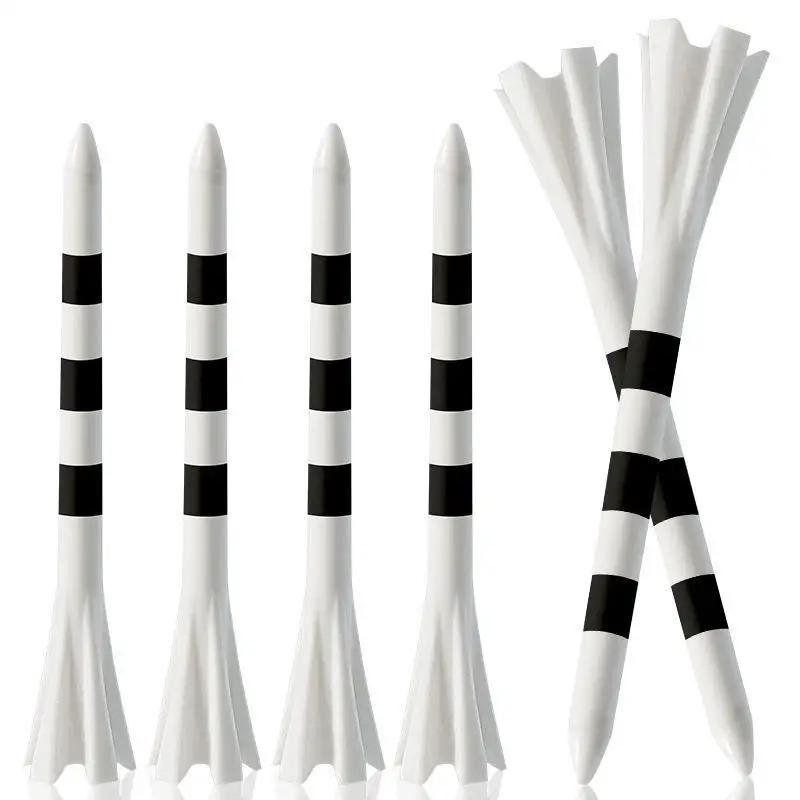 Tees de golf en plastique à rayures, 5 griffes, couleurs aléatoires, accessoires de sport, 50 pièces