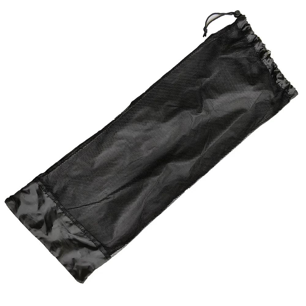 Sac à cordon en maille noire avec palmes longues pour sac à dos de plongée 72*28 cm