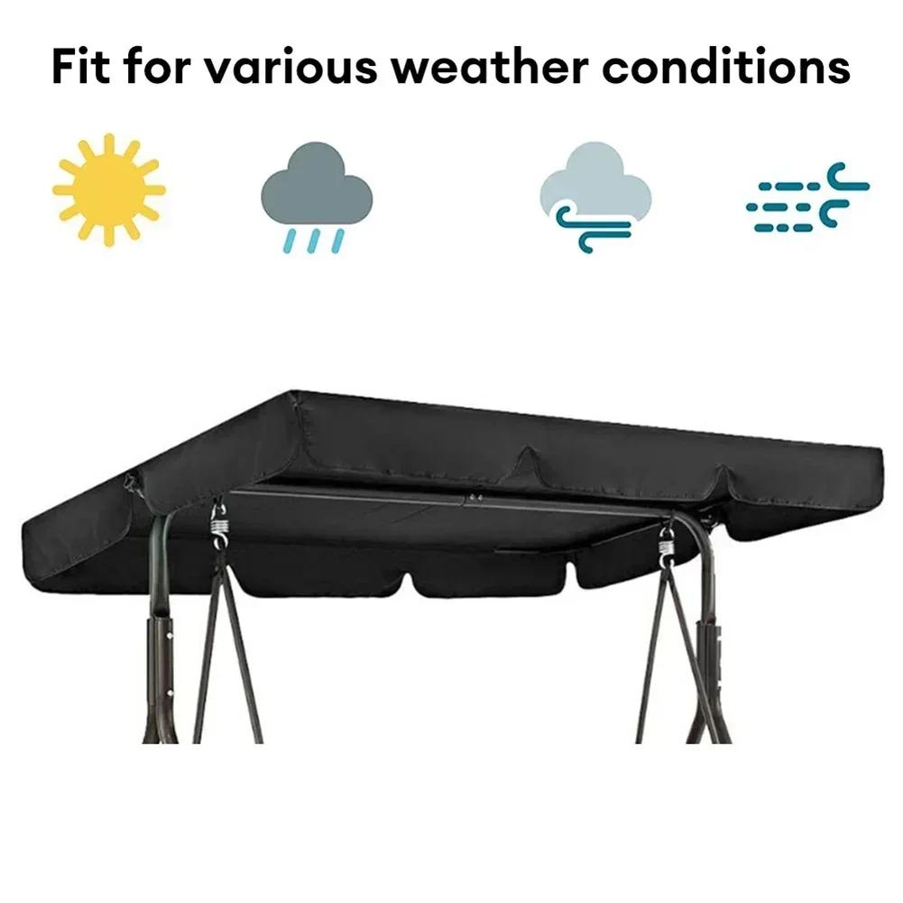 Housse de protection imperméable pour chaise pivotante, tissu Oxford enduit d'argent, pour Patio ext