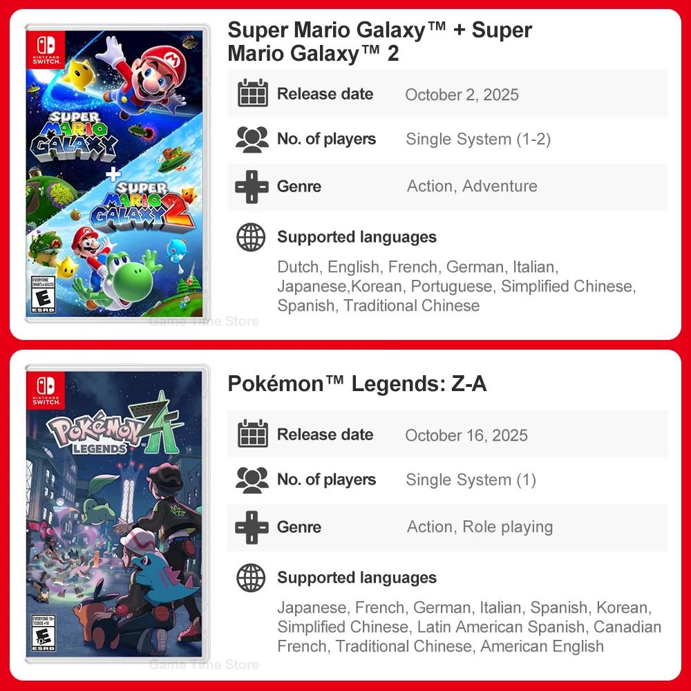Jeux les plus vendus au Mexique Jeux Nintendo Switch Pokemon Legends ZA Super Mario Galaxy 1+2 GTA S