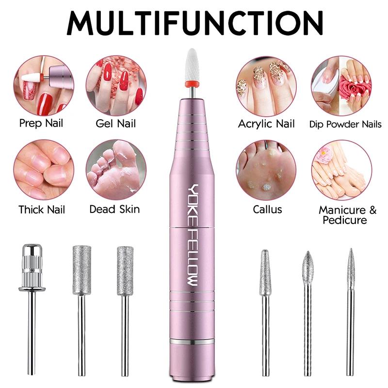 Perceuse à ongles USB 30000 tr/min pour vernis à ongles acrylique fraisage lissage callosités Machin