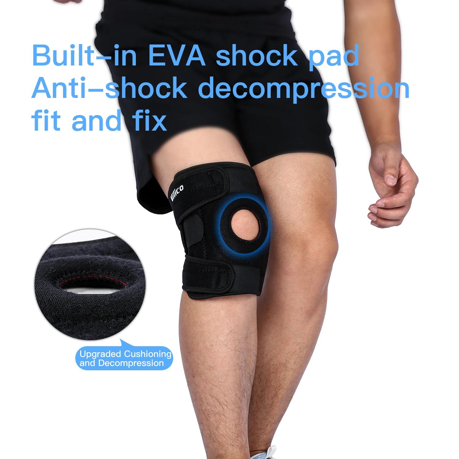 Genouillère avec stabilisateurs latéraux, genouillère réglable et respirante, adaptée à l'entraîneme