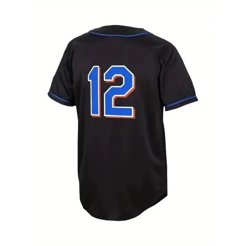 Maillot de baseball brodé à col en V pour hommes de New York, chemise de baseball respirante à manch