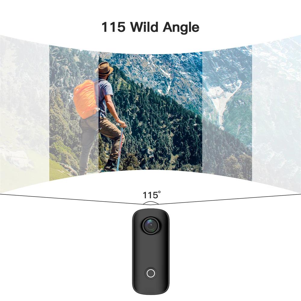 SJCAM C100 Plus caméra d'action 4K 30M étanche 2.4G WiFi Action Sport caméra d'action EIS vélo Sport