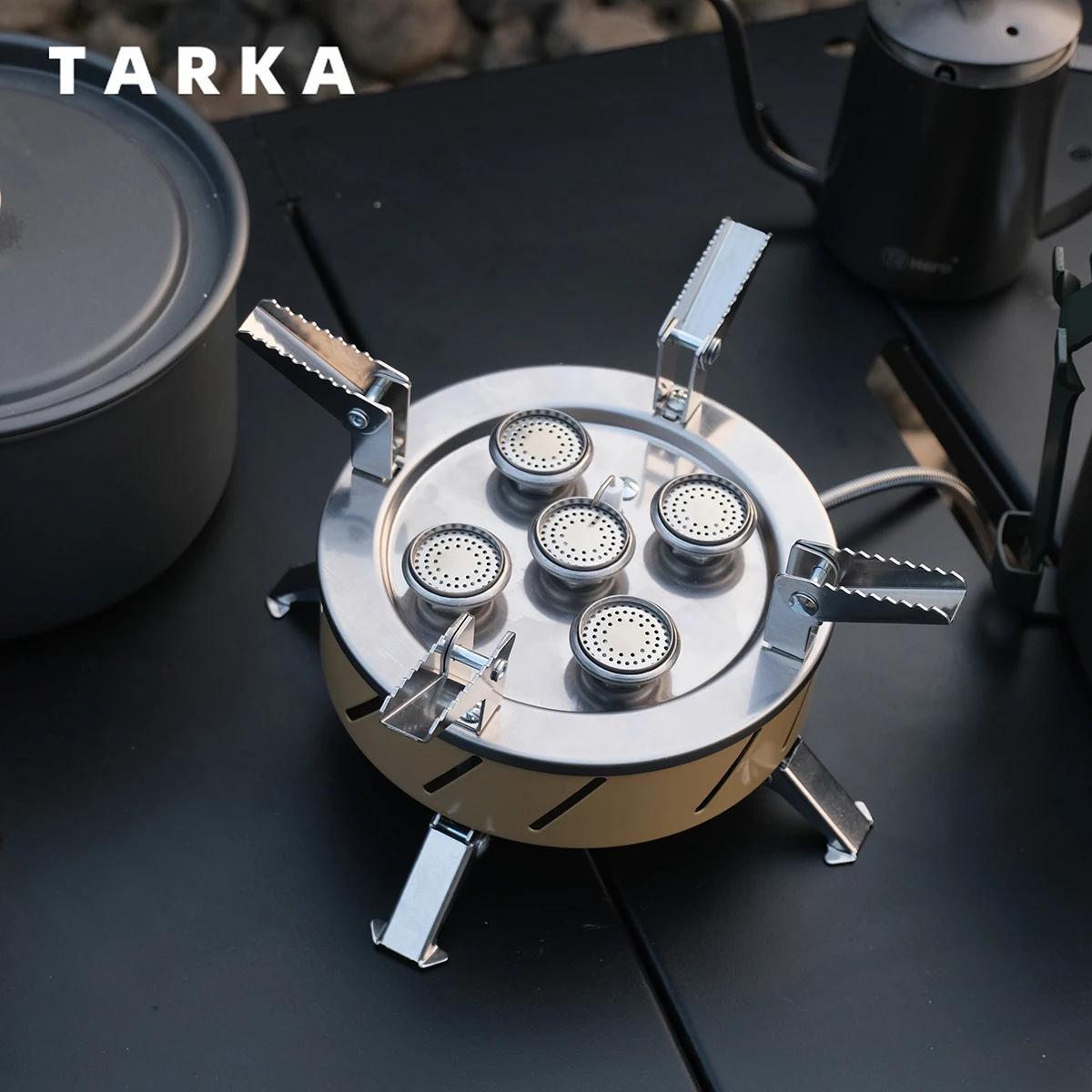 TARKA Camping 5 tête cuisinière à gaz 11800w haute puissance extérieur pliant brûleur à gaz four de