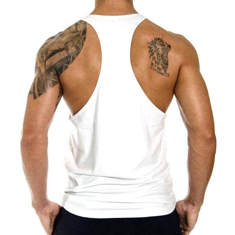 Haut musculation homme 2024 coton dos en Y été - T-shirt entraînement physique confortable