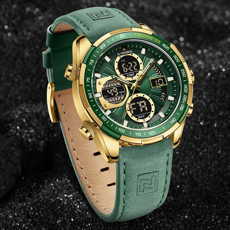 Nouveau NAVIFORCE montres pour hommes en cuir hommes militaire Sport montre étanche Quartz montre-br