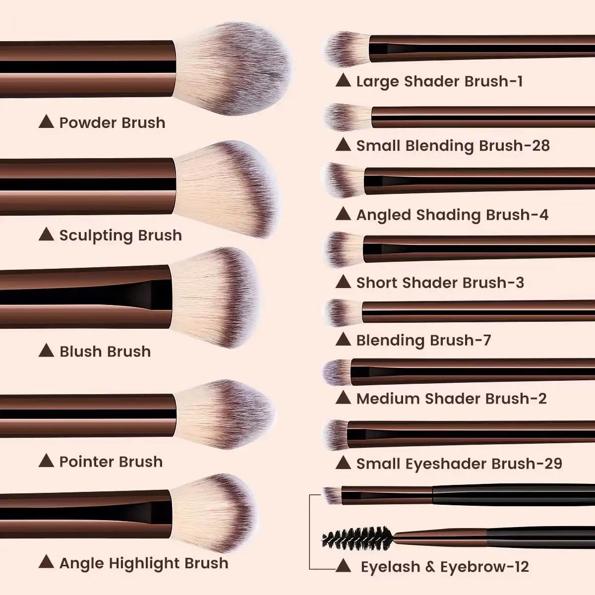 Ensemble de pinceaux de maquillage, 13 pièces, fond de teint, correcteur, poudre, fard à paupières,