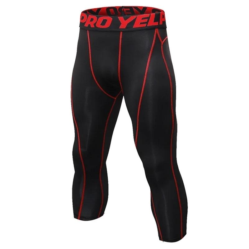 Legging athlétique à Compression 3/4 pour hommes, couche de Base, collants de course, de gymnastique