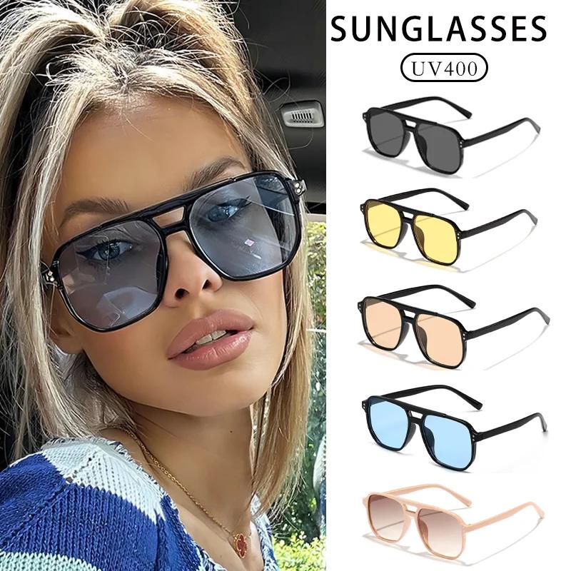 Lunettes de soleil tendance pour femmes, UV400, Anti-Ultraviolet, unisexe, élégantes, à Double faisc