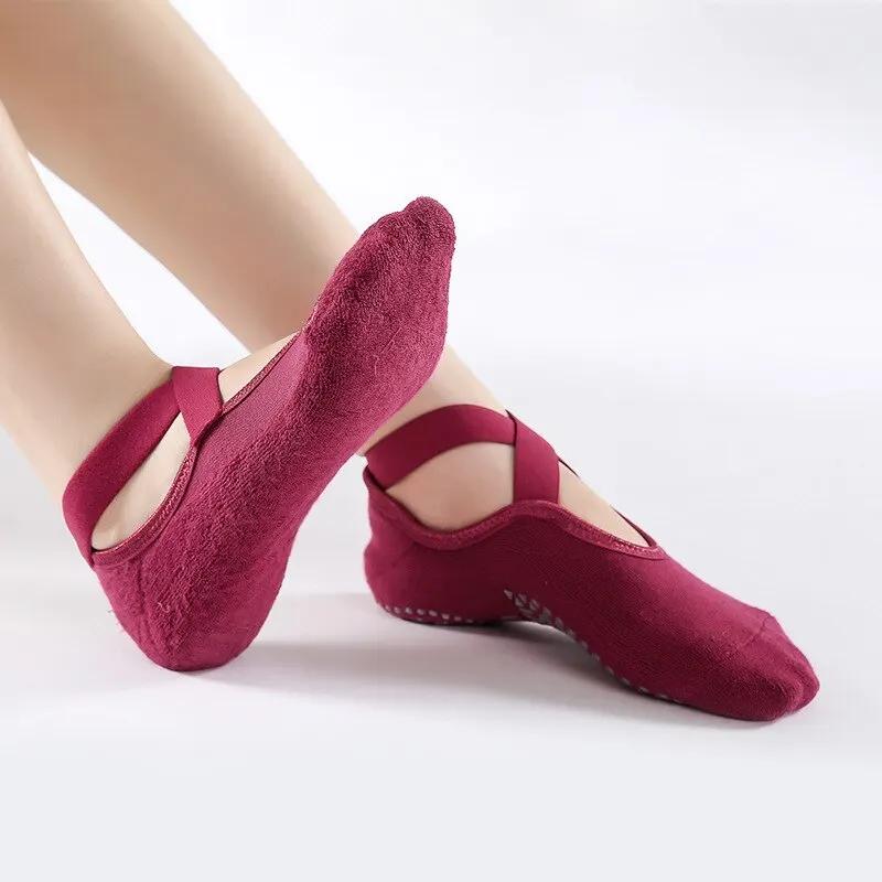 Chaussettes Pilates yoga femmes coton respirant haute qualité fitness danse ballet sport